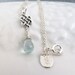Aquamarine Briolette Celtic Knot Silver Necklace