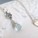 Aquamarine Briolette Celtic Knot Silver Necklace