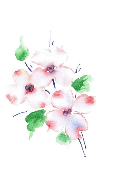 Hand painted Note Cards Set Greeting Card Dogwoods Pink Yellow Art Gift Any occasion Women  under 15, artteam, promo123, handmadec