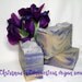 Peppermint, orange, clove, green apple scented vegan soap - "Christmas in Connecticut". Purple, gold, and white swirled handmade soap.