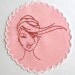 Pink Embroidered Cocktail Napkin, Coaster, Doily - Ladies Who Like Liquor - Fawn