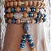 Aromatic Sandalwood 108 Prayer mala bracelet or necklace with Buddha Guru bead, Meditation or Yoga bracelet, Reiki Charged, free shipping