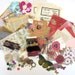 Mixed Media Destash Pack for Collage with Paper, Fiber, Fabric and Embellishments