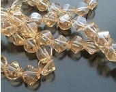 20pcs 8mm Champagne Crystal Irregular Twisted Faceted Angular Balls Gemstones Beads aX303
