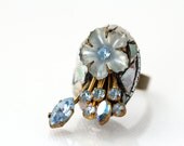Unique Ring. Statement Ring / Cocktail Ring in soft icy blue. Unusual Jewelry, Handmade Jewelry
