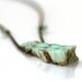 Chrysoprase Necklace. Long Chrysoprase Stone Pendant, on Bronze Beaded Necklace, in Mint Green
