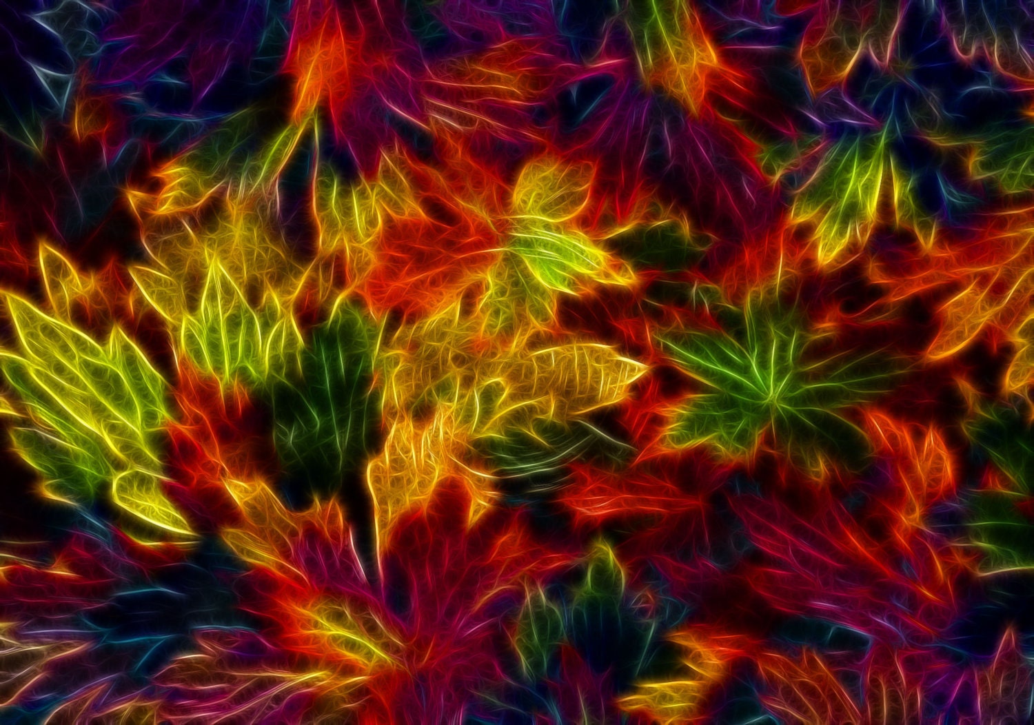 Falling Autumn Leaves Abstract Colours Fine Art Print Canvas