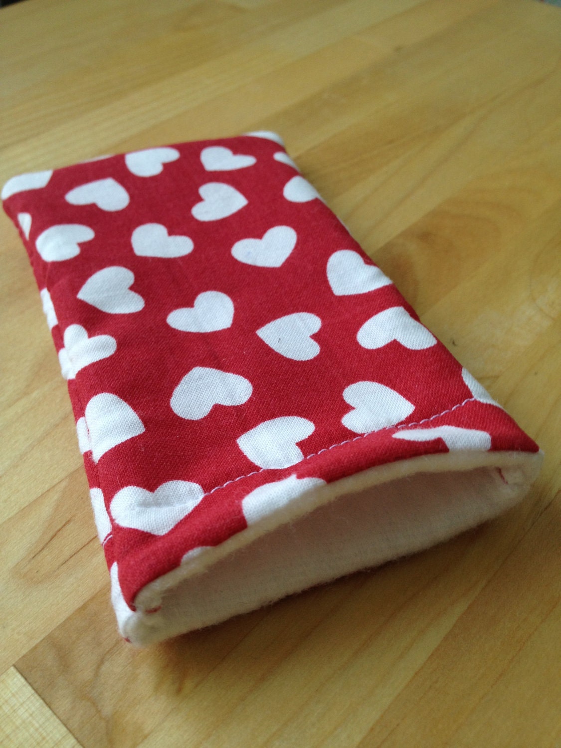 iPhone pouch with snuggly white fleece inside