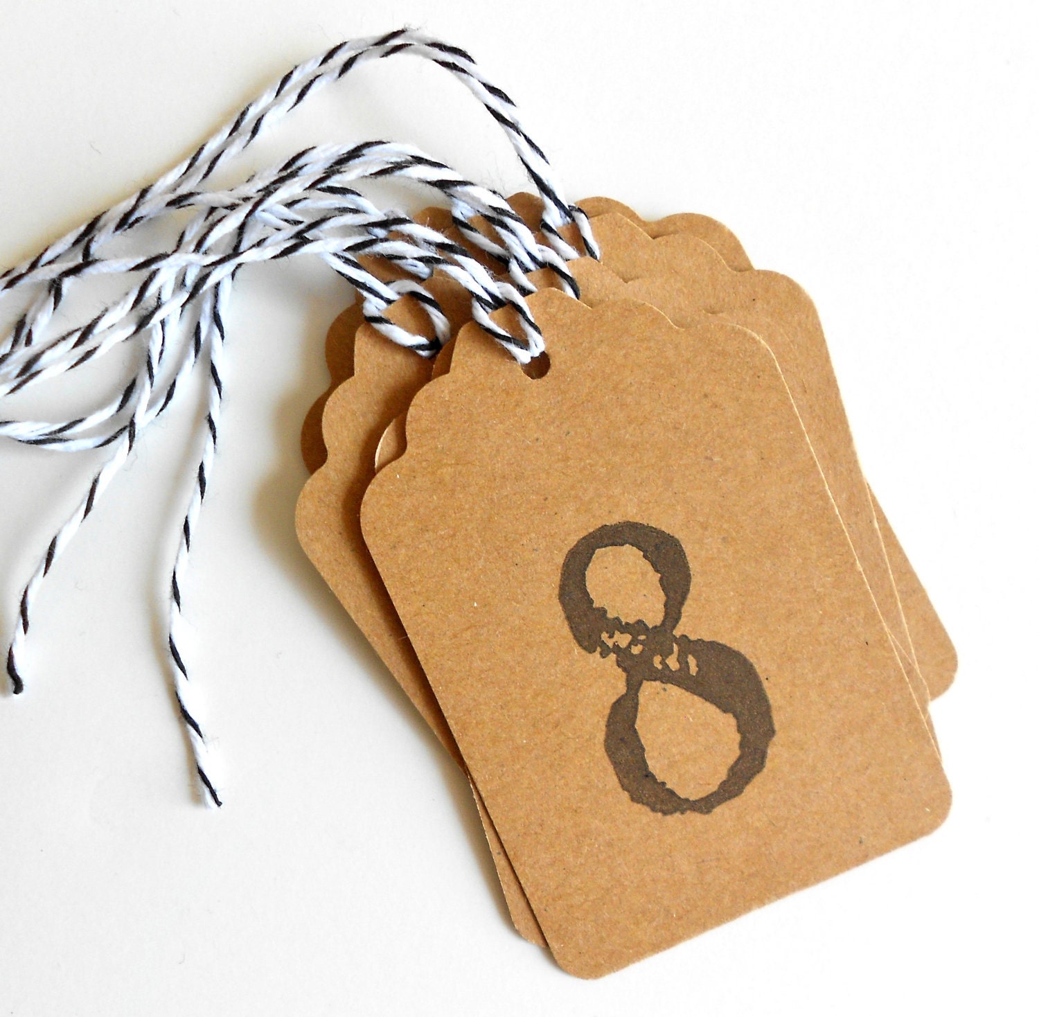 Numbered Kraft Gift Tags - You choose the number - Hand Stamped - Set of 20