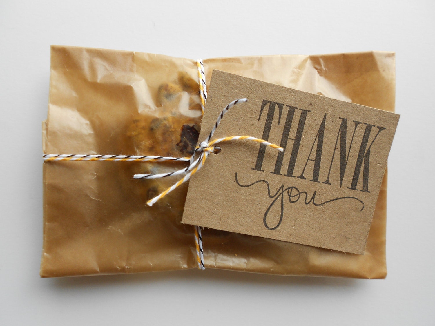Kraft Tags - Hand Stamped - Thank You - Set of 10