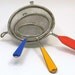 Nesting Kitchen Sifters, Set of 3 Vintage Italian Primary Color Strainers