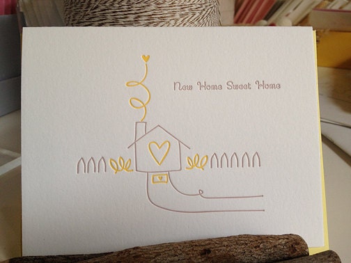 House Warming or New Home card - letterpress card