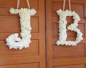 1 custom floral silk letter, Wedding Custom Floral Letters, Front Door Decorations, Church Door Decor, Bridal Gifts, Rose Wreaths