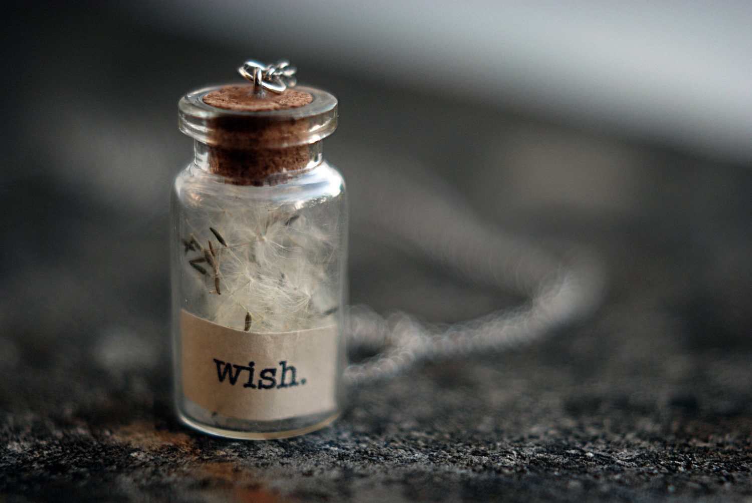 Wish dandelion bottle charm
