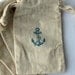 Beach Wedding Nautical Favors, 10 Anchor Wedding Favors, Cotton Favor Bags