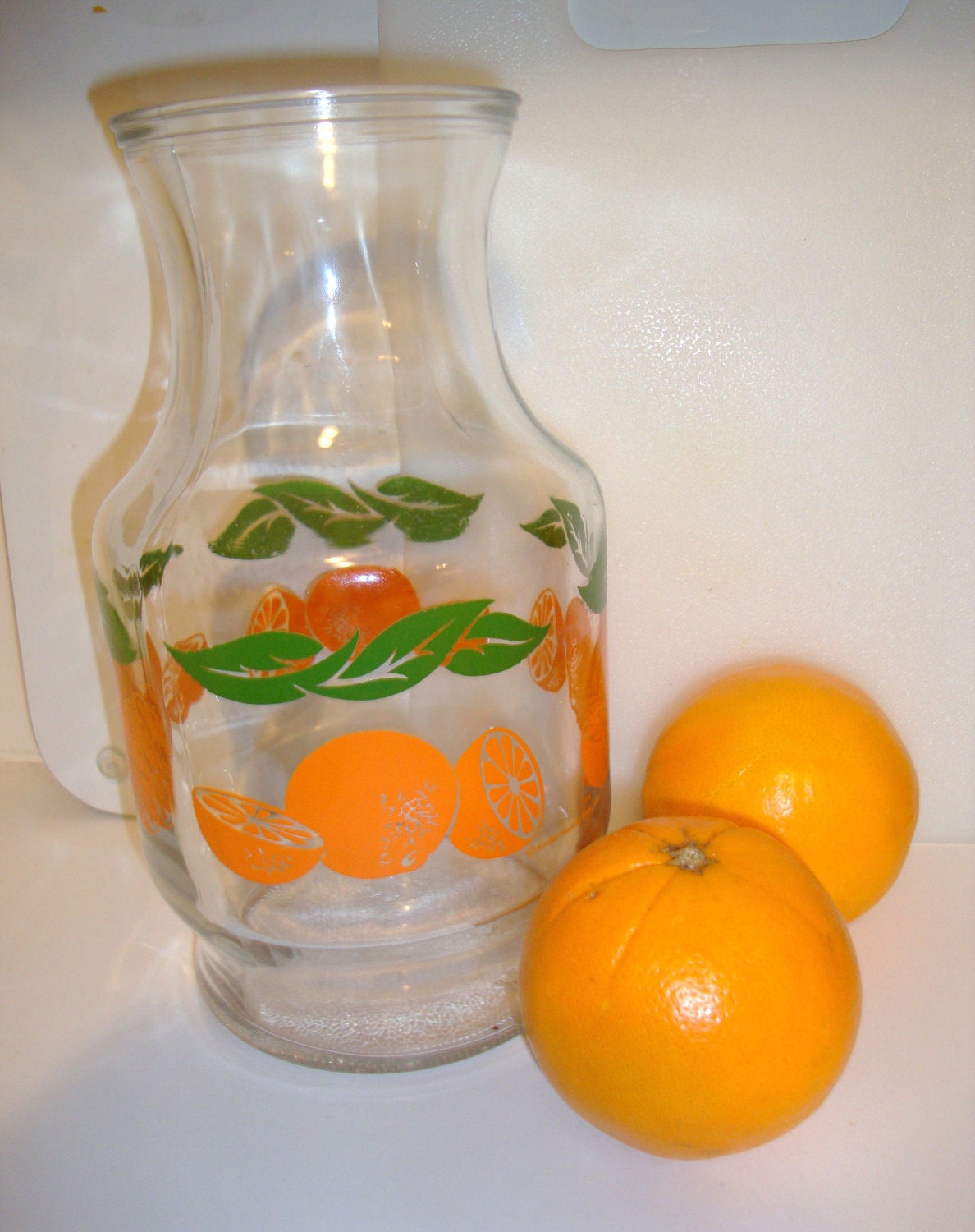 Vintage Orange Juice Carafe Pitcher by by WintervilleWonders
