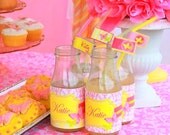 BUTTERFLY Bottle Labels or Straw Flags - Girls Party, Bridal Shower, Wedding, Woman, Lady Birthday Party Printables  - Krown Kreations
