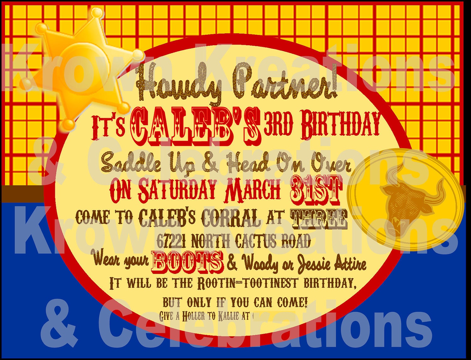 Buzz Lightyear Invitation / Woody / Toy Story INVITATION - Boys Birthday Party - Krown Kreations