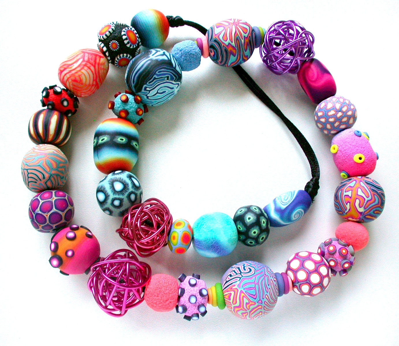 Polymer Clay Necklace Totum Revolutum