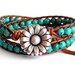 Turquoise Leather Wrap Bracelet