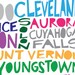OHIO State of Ohio Digital Illustration Print with Cities Listed