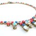 Neon Necklace - Hand Painted Vintage Rhinestones & Aurora Borealis- OOAK