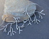 sterling silver seaweed earrings