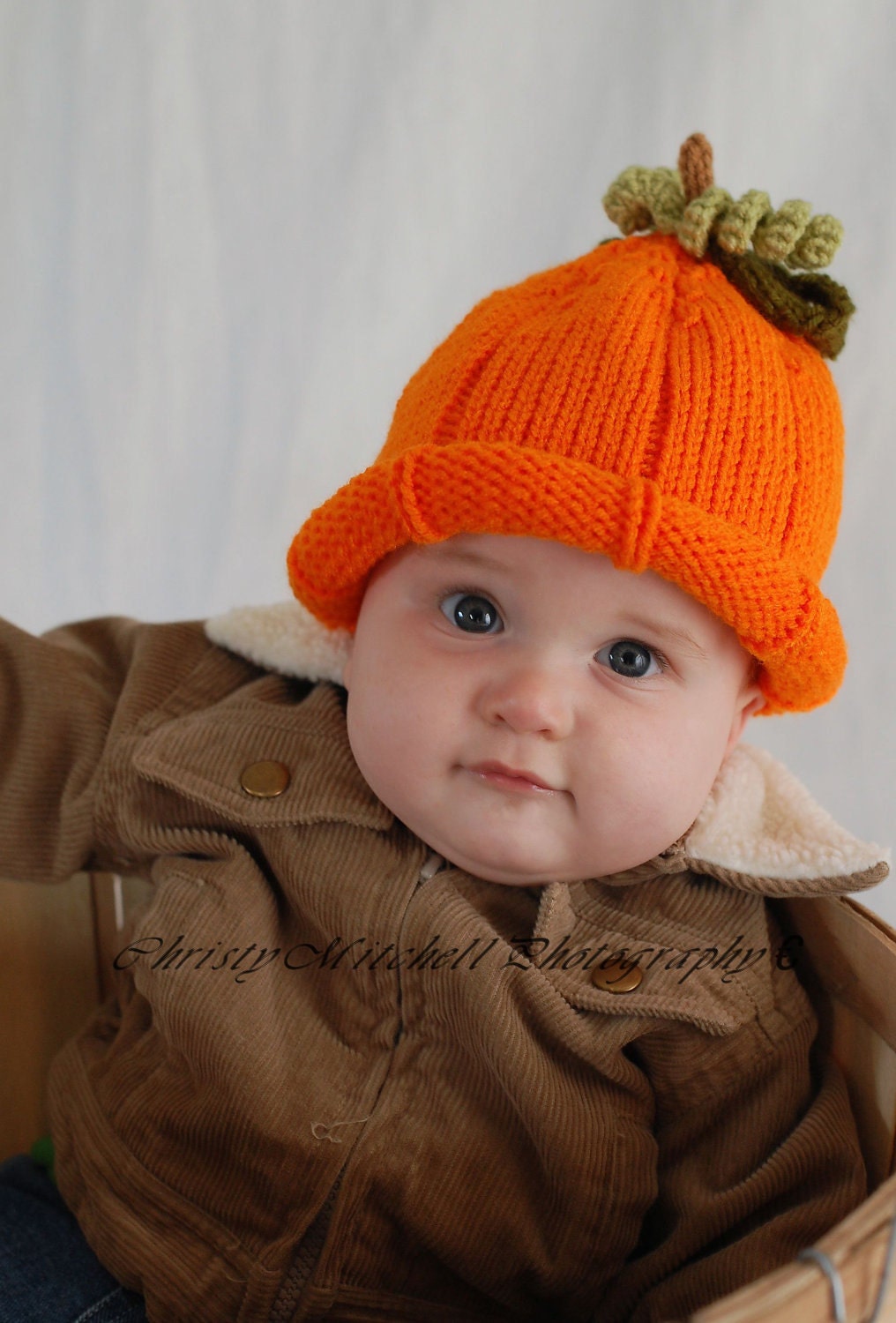 SALE Pumpkin Baby Childrens Hat -  IN STOCK  Size 0-1 Year- Knit Cute Baby Gift or Photo Prop