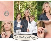Mothers Day Personalized Hand Stamped Neckalce - Washer Open Circle - Mommy Sterling Silver with Birthstone Drops