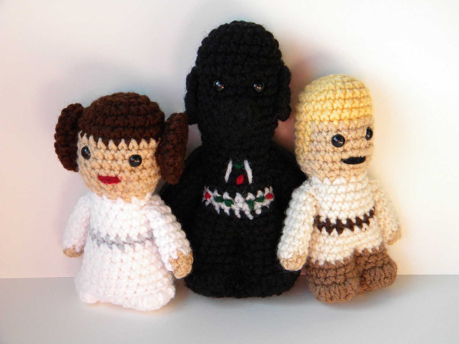 Star Wars Amigurumi Dolls - Set of 3 - Luke, Leia, Darth Vader - MADE TO ORDER - The Family Collection