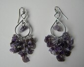 Amethyst Chandelier Earrings - Crown Chakra - Healing / Spiritual Jewelry - Meditation / Yoga / Reiki - Purple and Silver - Ready to Ship