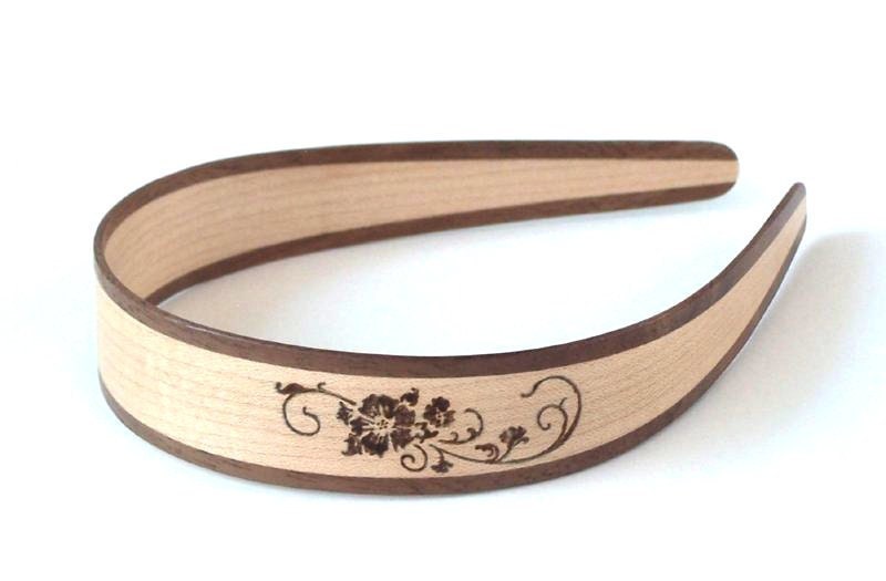 Natural Headband - Wood Headband - Cherry Blossom - Walnut/Maple