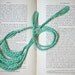 triple green vintage woven fabric necklace