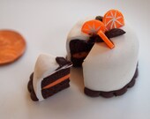 Dark Chocolate Cake with Orange Custard Filling in Miniature