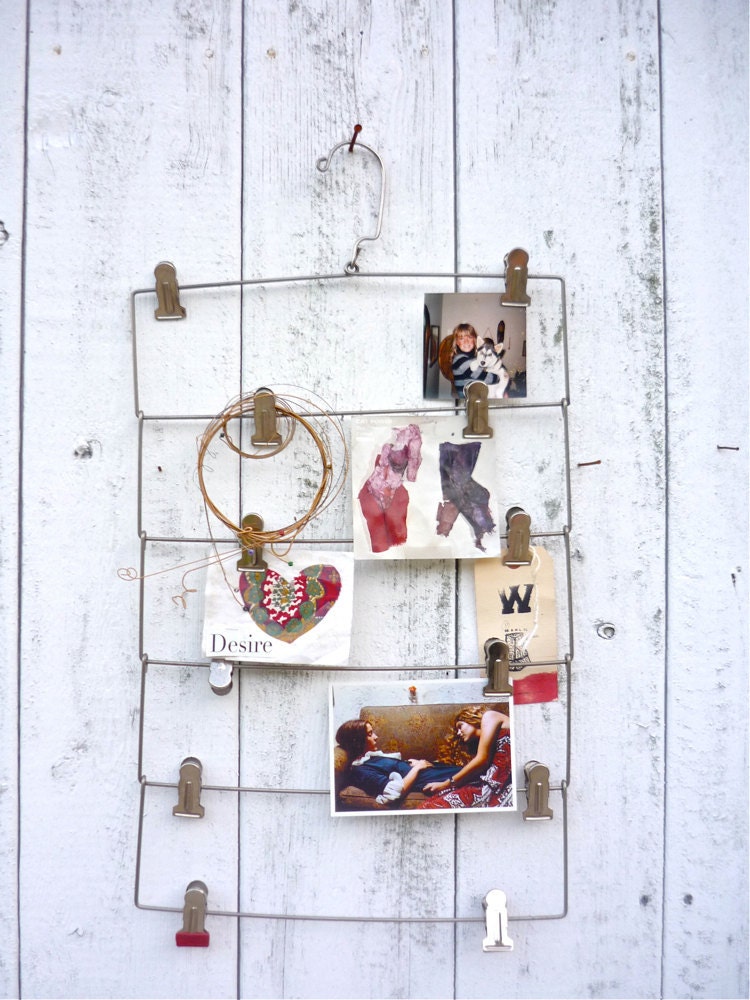 vintage skirt hanger / industrial photo display / mood board