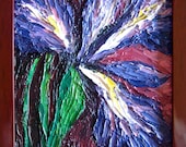 Framed Original oil painting on flat canvas, 9 x 12, Iris Eyes, by Tiffany Davis-Rustam