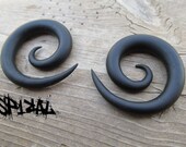 6g / 4g / 2g / 0g / 00g / 000g / 1/2" / 9/16"  Spiral Blackout Plugs/Gauged Earrings