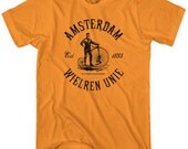 Amsterdam Bicycle Club T-shirt - Men S to 4XL and Youth XS to XL - Holland - Cream, Gray, Orange or White