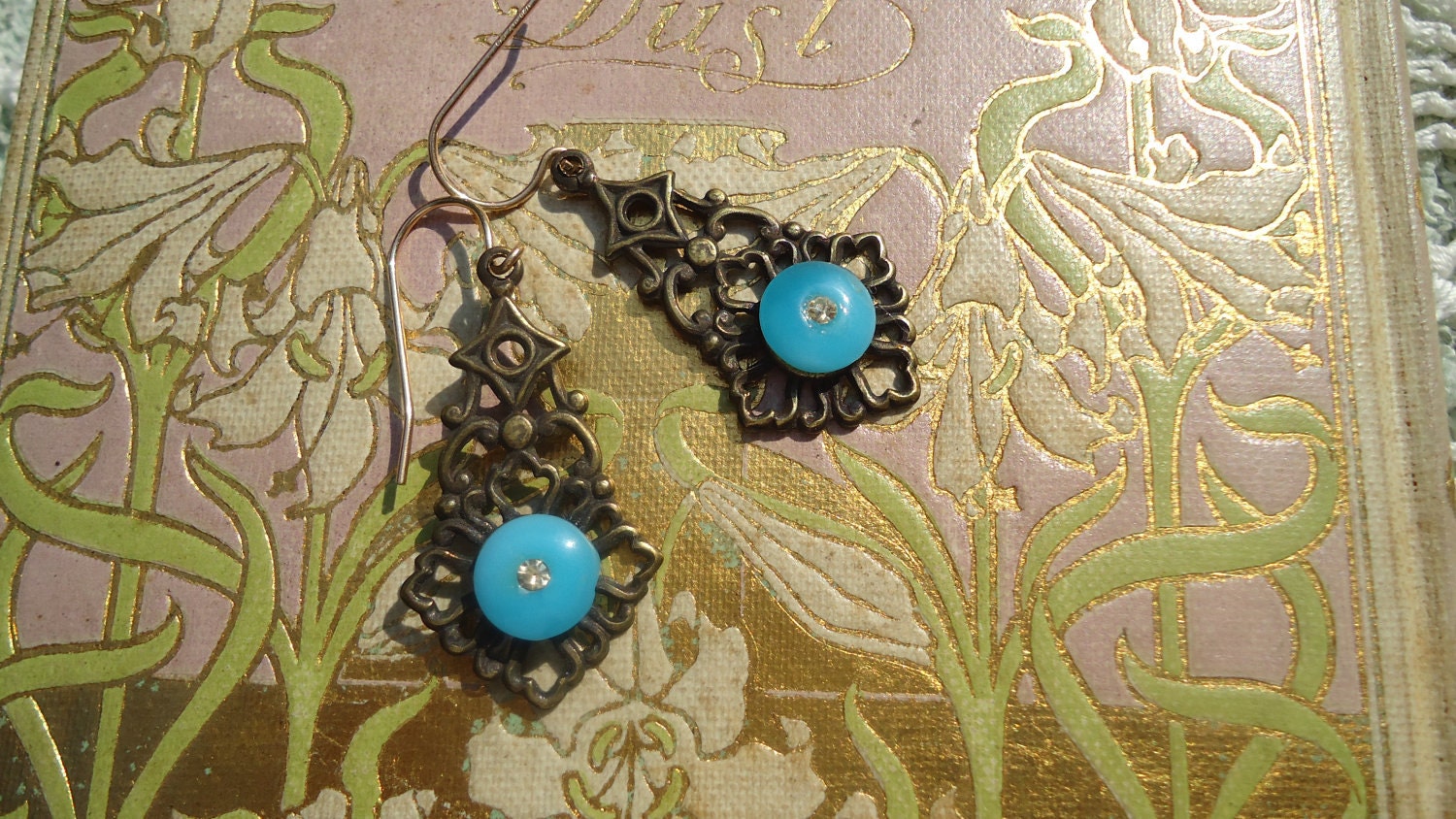 Antique button earrings