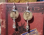 Earrings, tintype, antique