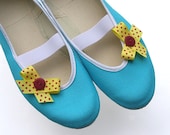 Yellow bow /ballet flats turquoise blue retro shoes spring summer mary janes bow polka dot  red woman bride poletsy fashion gift romantic
