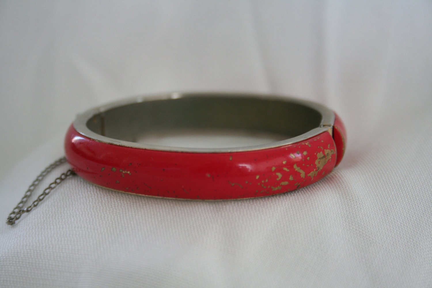 Shabby Chic Red Enamel Bracelet