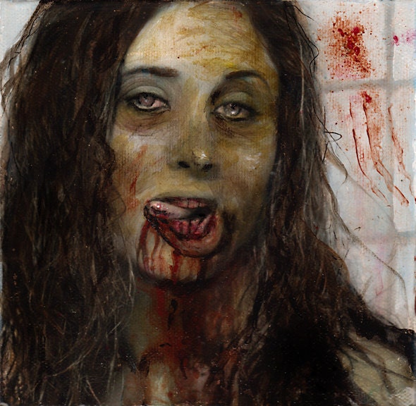 Zombie 34 Susan T. original zombie painting