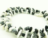 For Him - Black and White Necklace - Shell and Gemstone Necklace - Mens - Unisex - Artisan Jewelry