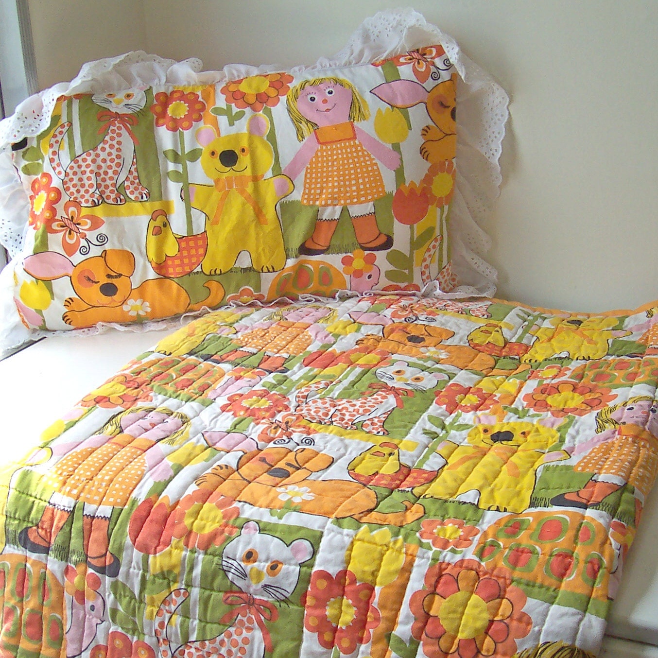 Girls Hand Quilted Comforter Set