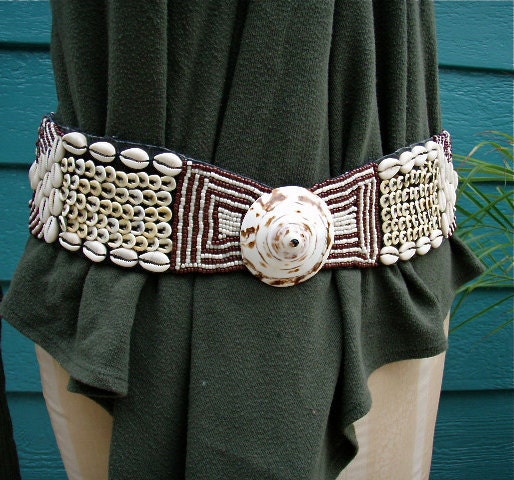Amazing Seashell and Seed bead Handmade Belt