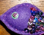 Purple Felt Fish with Rainbow sequins cat teaser