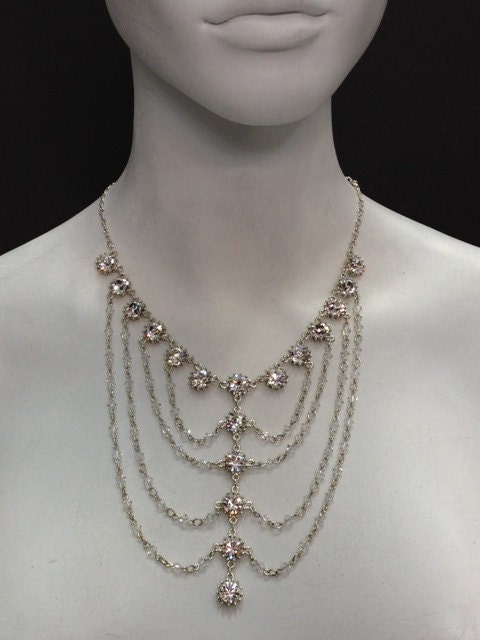 Queen - Bridal Multi Chain and drop Necklace 7016N