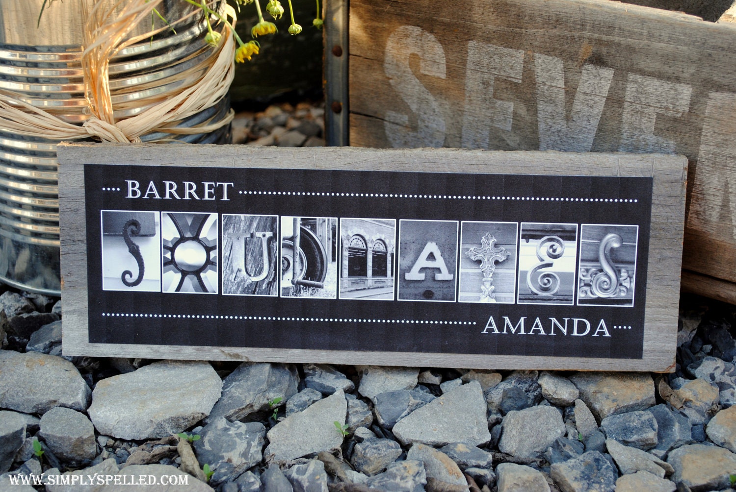 Soulmates Personalized Alphabet Photography Sign