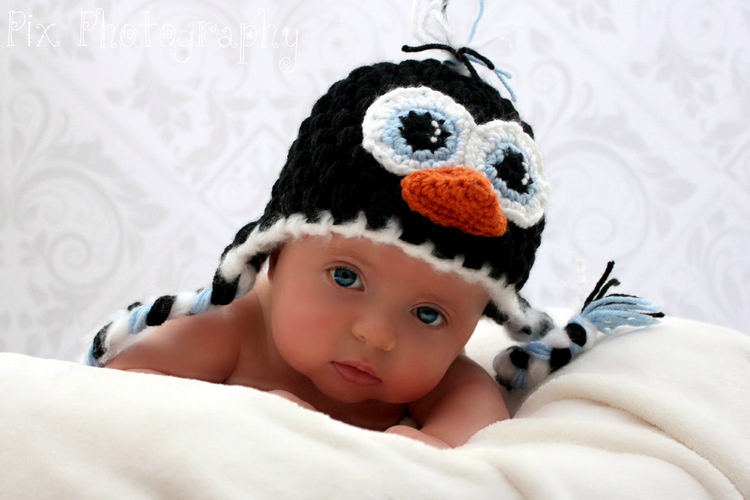Penguin Earflap Hat CROCHET PATTERN instant download